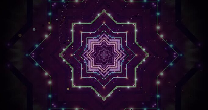 Vibrant tunnel video loop showcasing seamless animation of colorful geometric patterns in dynamic motion