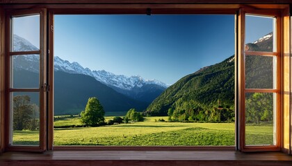 Background Of An Immersive Landscape Seen From Inside A Home Wallpaper Format