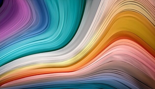 Illustration Upper Lower Decks Curved Pastel Bands Colour Effect