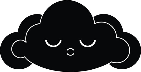 Sleepy Cloud Vector Icon