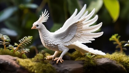Ethereal White Garuda Miniatures A Surreal Close Up Tiny Figures From Life White Garuda Ai Generative