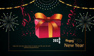 Happy New Year 2026 Minimal Winter Square Postcard Template for Modern Social Media Greetings
