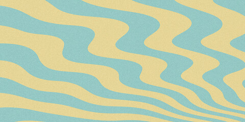 Wavy abstract pattern of sandy beige and aqua blue stripes creating a dynamic visual texture for backgrounds