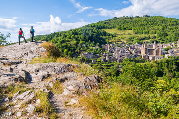 View from the heights of the village of Conques - France