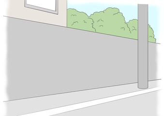 道路　近所　住宅街　背景素材