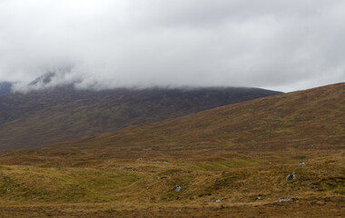 Misty landscape in the Scottish Highlands, Scotland