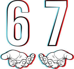 Number 67 Matching Six Seven 6 7 Meme 6-7 Halloween Costume