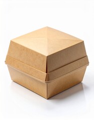 Fototapeta premium Isolated Brown Cardboard Box on White Background in Studio Shot