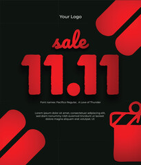 Sale banner psoter design in red and black