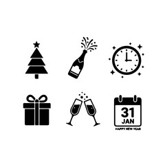 set of christmas icons