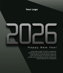 Modern 2026 happy new year  abstract card design template vector illustration