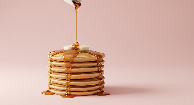 Blueberry Pancakes Stack Flat-Lay Breakfast