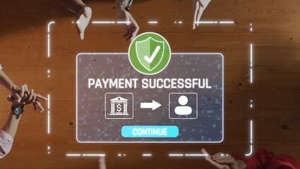Visual representation of a successful payment confirmation in a digital environment, highlighting the importance of security and user engagement in online transactions. Raster