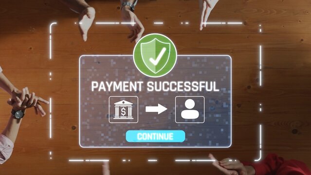 Visual representation of a successful payment confirmation in a digital environment, highlighting the importance of security and user engagement in online transactions. Raster