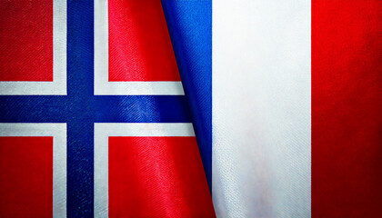 フランスの国旗とノルウェーの国旗(France Flag & Norway flag.)
