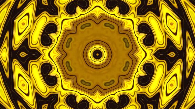 Tunnel video loop creates dynamic yellow patterns providing endless visual experience in a vibrant ambiance