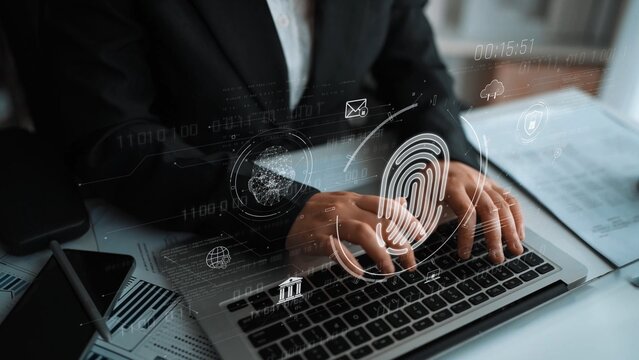 Biometric fingerprint identification and cybersecurity system ensuring secure access, identity verification, cloud data protection, and digital safety Marrow