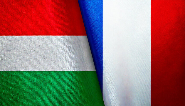 フランスの国旗とハンガリーの国旗(France Flag & Hungary flag.)

