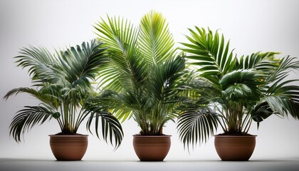 Fototapeta premium Beautiful Green Plants And Palms In Pots With Transparent Backround In A Png File