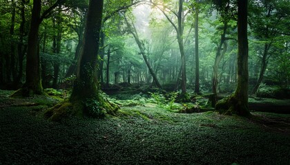 Dark Green Forest Landscape