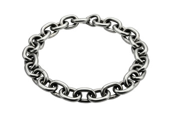 Silver chain bracelet isolated on transparent background