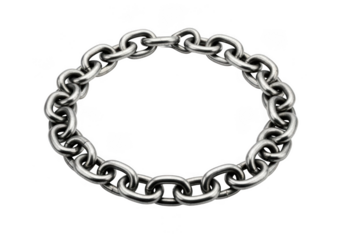 Silver chain bracelet isolated on transparent background