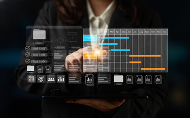 Project tracking system with Gantt chart and workflow elements for business scheduling and task management Parse
