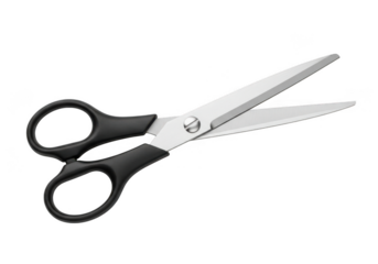 Sharp metal scissors isolated on transparent background