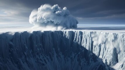 Dramatic aerial view of a powerful explosion impacting a vast