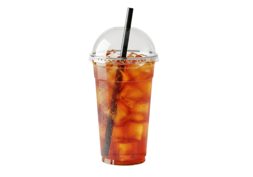 Refreshing iced tea drink isolated on transparent background - Powered by Adobe