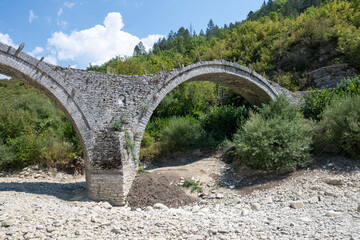 Medieval Plakidas (Kalogeriko) Bridge, Zagori, Epirus, Greece