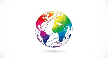 Colorful World Globe Illustration - Global Connectivity and Diversity.