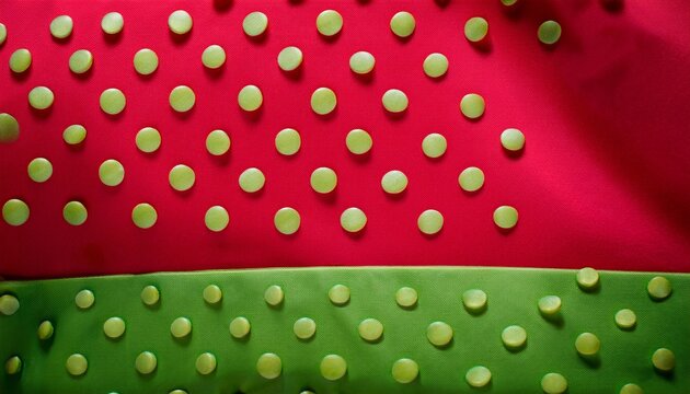 Texturised Green Colour Polka Dots Pattern Over Crimson Chartreuse Colour Useful As A Background