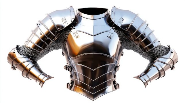 Medieval armor chest plate with ornate design and metallic finish showcasing craftsmanship and historical significance in warfare