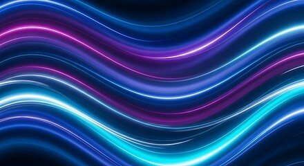 Fototapeta premium Dynamic Neon Waves - A Mesmerizing Display of Light and Motion.