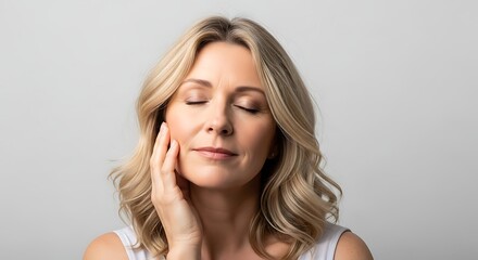 Woman Enjoying Calm Moment with Eyes Closed and Gentle Smile