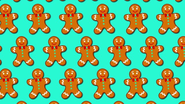 looping gingerbread pattern animation