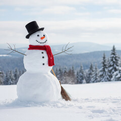 snowman on the snow