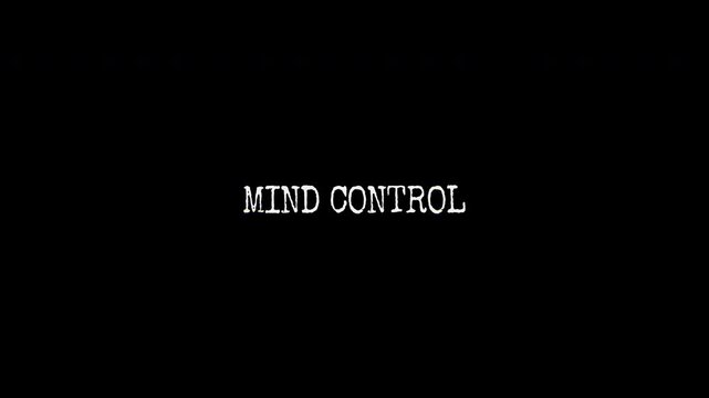 Mind Control animated text with intentional distortion glitch effect. 4k quality video.