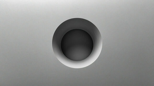 Minimalistisches 3D-Objekt &ndash; runder Hohlraum in Wand, Abstract Circular Recess &ndash; modern wall texture, Monochrome Geometry &ndash; round niche with soft light