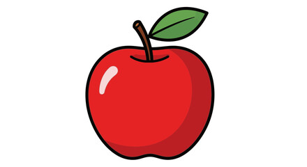 Fototapeta premium Luscious Red Apple Cartoon Illustration for Healthy Eating Concepts