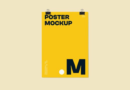 Poster with Clips Mockup