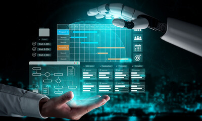 AI analyzing project schedules, predicting delays, and suggesting workflow improvements through automated project timeline optimization Parse