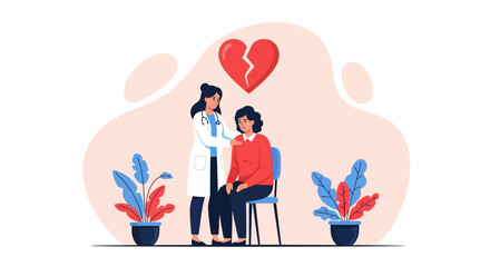 Medical Support and Empathy Concept Illustration