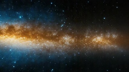 Golden and blue starfield band across milky way galaxy with cosmic dust, star band in space - Powered by Adobe