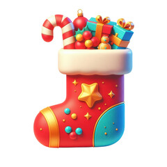 joy christmas stocking with gifts