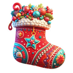 christmas sock isolated on white