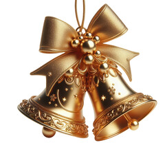 golden bell with golden ribbon