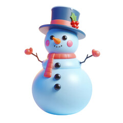 joyful snowman isolated ona  white background