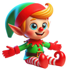 cute festive mascot with a green hat